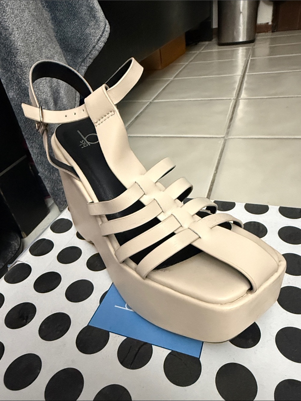 Platform Strappy Sandal in Beige Size 7 by Bakers Shoes